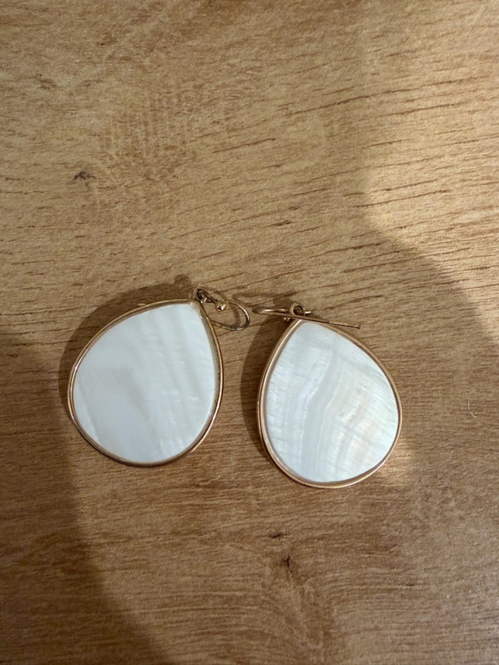 White Teardrop Mother-of-Pearl Drop Earrings